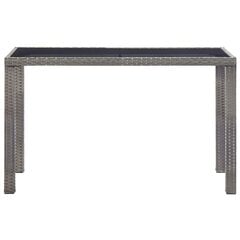 vidaXL Puutarhapöytä antrasiitti 123x60x74 cm polyrottinki hinta ja tiedot | Puutarhapöydät | hobbyhall.fi