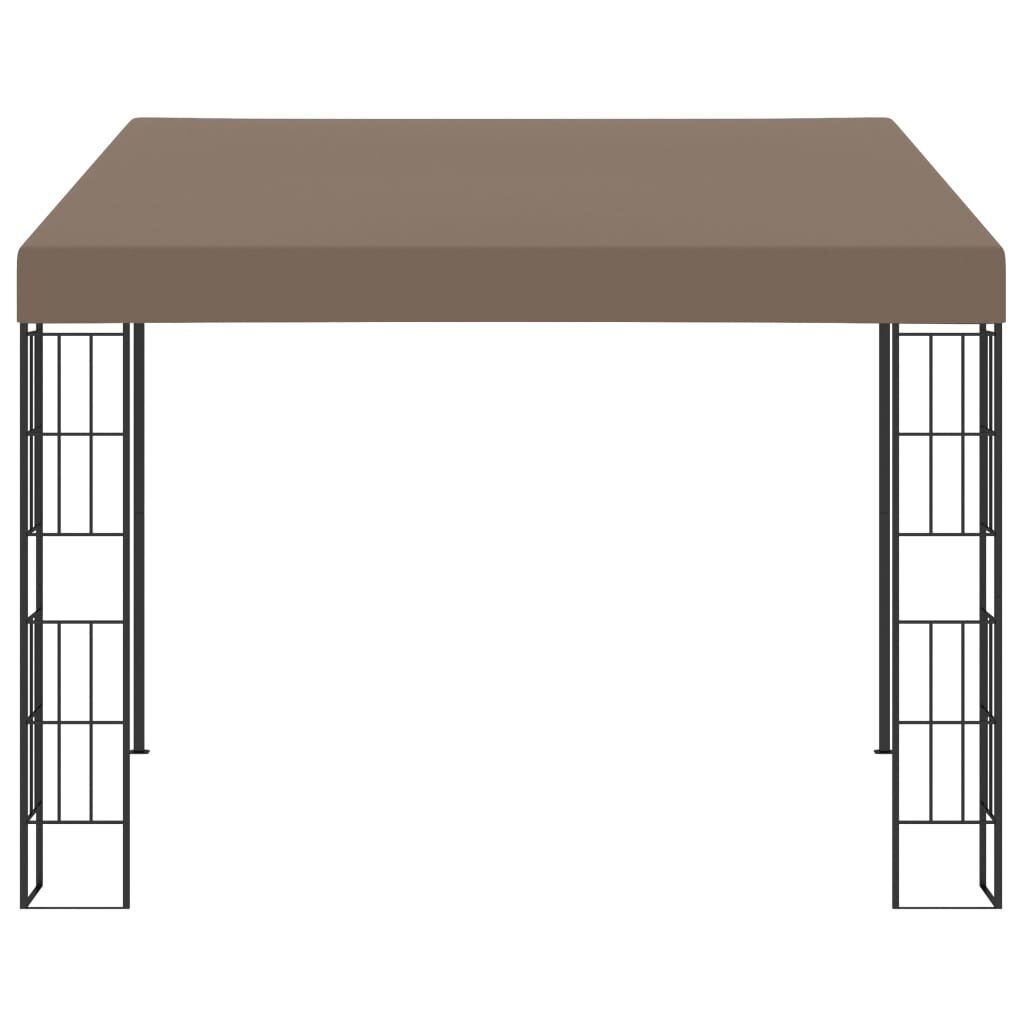 vidaXL Seinään kiinnitettävä huvimaja 3x3 m harmaanruskea kangas hinta ja tiedot | Puutarhapaviljongit | hobbyhall.fi