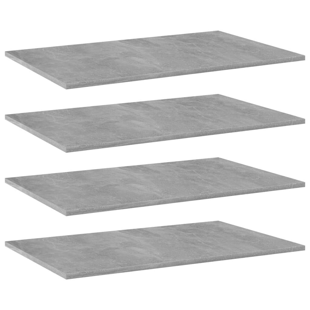 vidaXL Kirjahyllytasot 4 kpl betoninharmaa 80x50x1,5 cm lastulevy hinta ja tiedot | Hyllyt | hobbyhall.fi