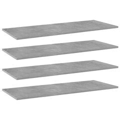 vidaXL Kirjahyllytasot 4 kpl betoninharmaa 100x40x1,5 cm lastulevy hinta ja tiedot | Hyllyt | hobbyhall.fi