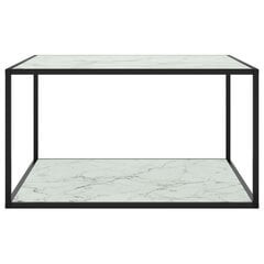 vidaXL Sohvapöytä musta valkoisella marmorilasilla 90x90x50 cm hinta ja tiedot | Sohvapöydät | hobbyhall.fi