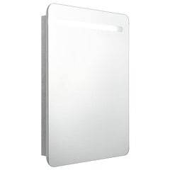 vidaXL LED kylpyhuoneen peilikaappi betoninharmaa 60x11x80 cm hinta ja tiedot | Kylpyhuonekaapit | hobbyhall.fi