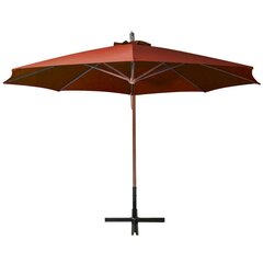 vidaXL Riippuva päivänvarjo tangolla terrakotta 3,5x2,9 m täysi kuusi hinta ja tiedot | Aurinkovarjot ja markiisit | hobbyhall.fi