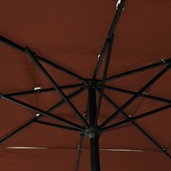 vidaXL 3-tasoinen aurinkovarjo alumiinitanko terrakotta 2,5x2,5 m hinta ja tiedot | Aurinkovarjot ja markiisit | hobbyhall.fi