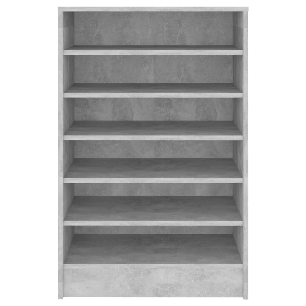 vidaXL Kenkäkaappi betoninharmaa 60x35x92 cm lastulevy hinta ja tiedot | Kenkäkaapit ja -hyllyt | hobbyhall.fi