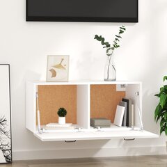 vidaXL Seinäkaappi valkoinen 80x35x36,5 cm tekninen puu hinta ja tiedot | Olohuoneen kaapit ja lipastot | hobbyhall.fi