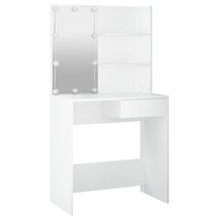 VidaXL Peilipöytä LED-valoilla valkoinen 74,5x40x141 cm hinta ja tiedot | Peilipöydät | hobbyhall.fi