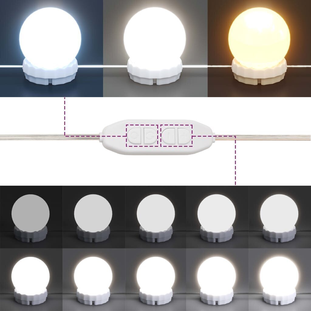 vidaXL Peilikaappi LED-valoilla valkoinen 90x31,5x62 cm hinta ja tiedot | Kylpyhuonekaapit | hobbyhall.fi