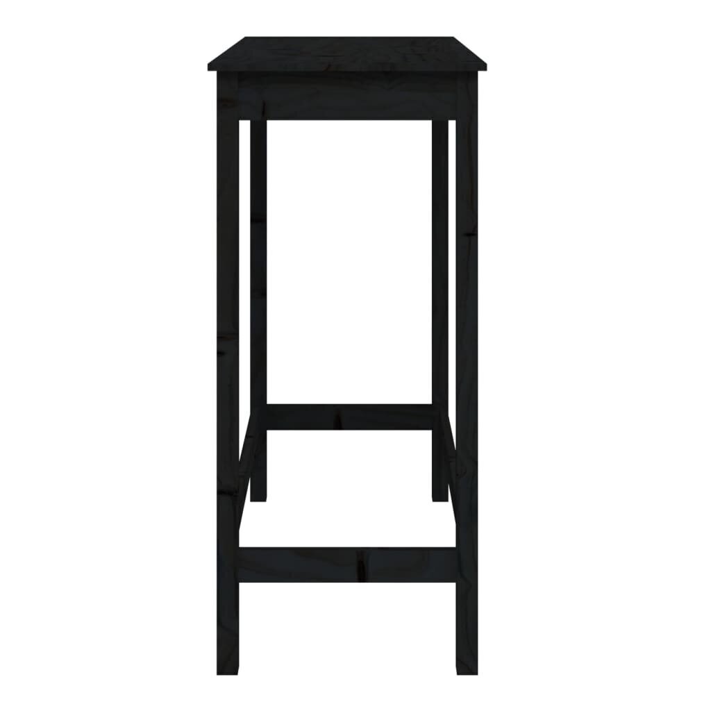 vidaXL Baaripöytä musta 100x50x110 cm täysi mänty hinta ja tiedot | Ruokapöydät | hobbyhall.fi
