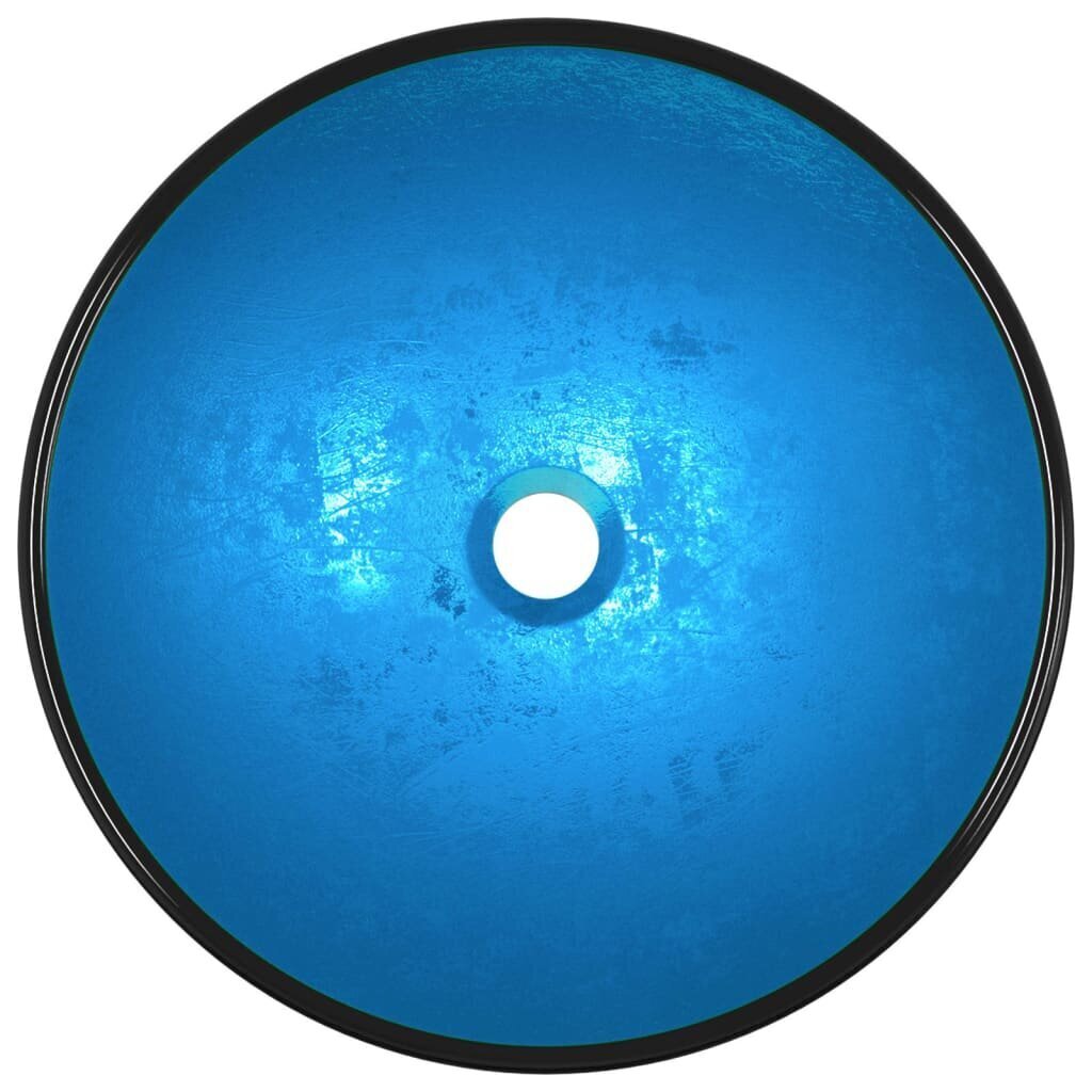 vidaXL Pesuallas karkaistu lasi 42x14 cm sininen hinta ja tiedot | Pesualtaat | hobbyhall.fi