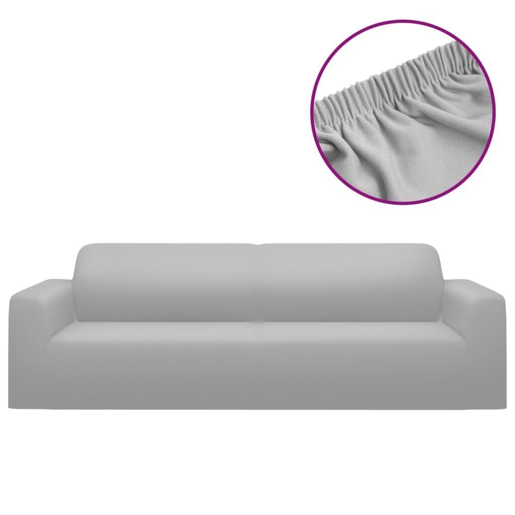 vidaXL Joustava 3-istuttavan sohvan päällinen harmaa polyesteri jersey hinta ja tiedot | Huonekalujen päälliset | hobbyhall.fi