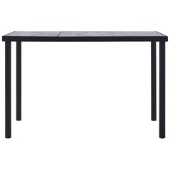vidaXL Ruokapöytä musta ja betoninharmaa 160x80x75 cm MDF hinta ja tiedot | Ruokapöydät | hobbyhall.fi