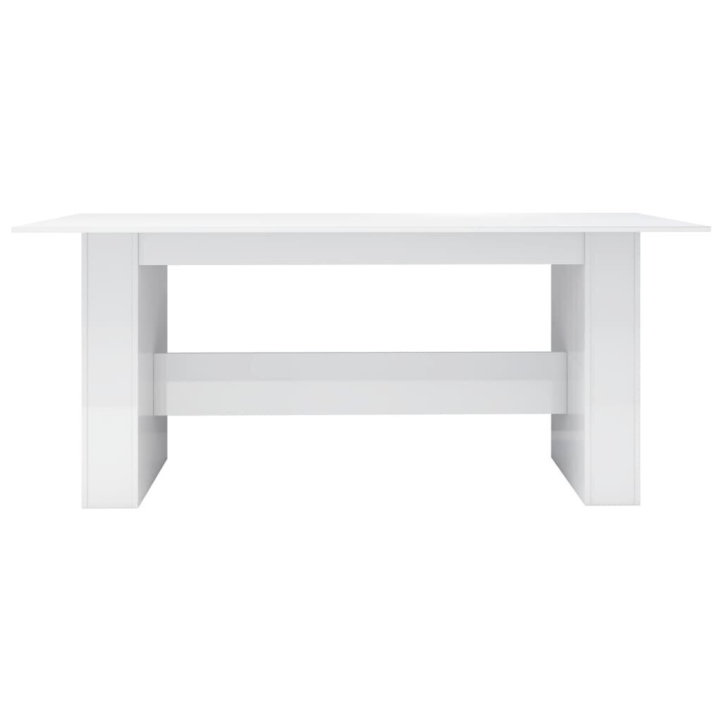 vidaXL Ruokapöytä korkeakiilto valkoinen 180x90x76 cm lastulevy hinta ja tiedot | Ruokapöydät | hobbyhall.fi