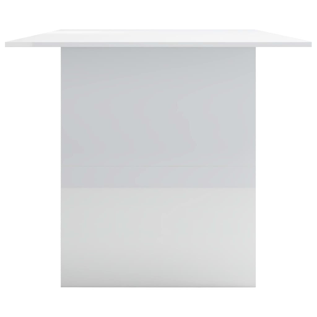 vidaXL Ruokapöytä korkeakiilto valkoinen 180x90x76 cm lastulevy hinta ja tiedot | Ruokapöydät | hobbyhall.fi