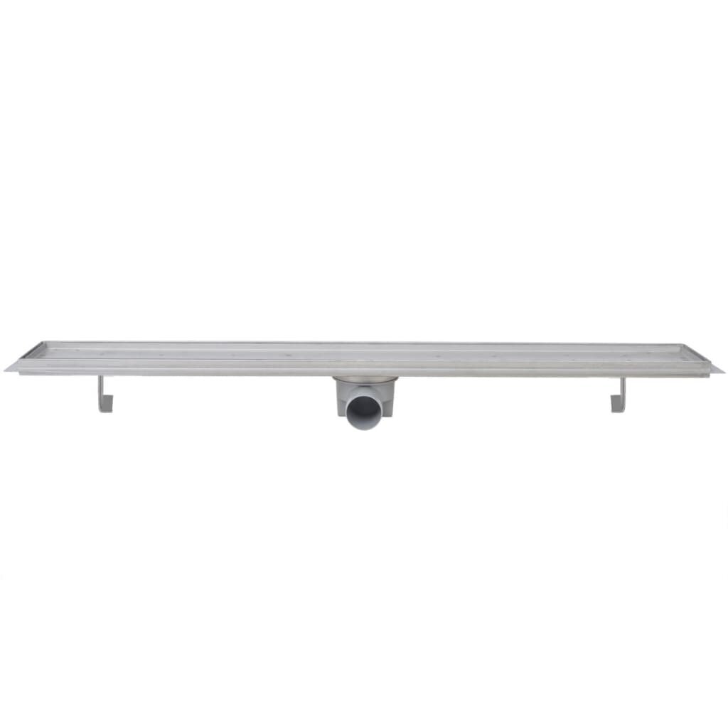 vidaXL Lineaarinen suihkukaivo 2 kpl 930x140 mm ruostumaton teräs hinta ja tiedot | Lattiakaivot | hobbyhall.fi