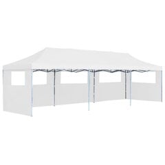 vidaXL Kokoontaitettava pop-up juhlateltta 5 sivuseinää 3x9m valkoinen hinta ja tiedot | Puutarhapaviljongit | hobbyhall.fi