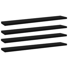 vidaXL Kirjahyllytasot 4 kpl musta 60x10x1,5 cm lastulevy hinta ja tiedot | Hyllyt | hobbyhall.fi