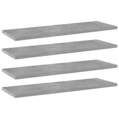 vidaXL Kirjahyllytasot 4 kpl betoninharmaa 60x20x1,5 cm lastulevy hinta ja tiedot | Hyllyt | hobbyhall.fi