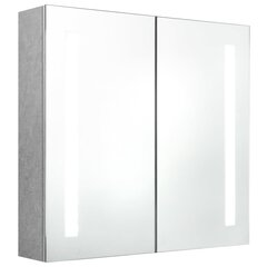 vidaXL LED kylpyhuoneen peilikaappi betoninharmaa 62x14x60 cm hinta ja tiedot | Kylpyhuonekaapit | hobbyhall.fi