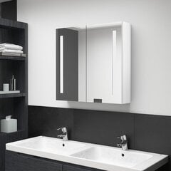 vidaXL LED kylpyhuoneen peilikaappi kiiltävä valkoinen 62x14x60 cm hinta ja tiedot | Kylpyhuonekaapit | hobbyhall.fi