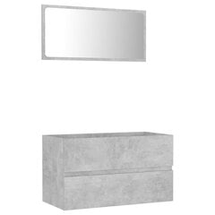 vidaXL 2-osainen kylpyhuoneen kalustesarja betoninharmaa lastulevy hinta ja tiedot | Kylpyhuonekalusteet | hobbyhall.fi