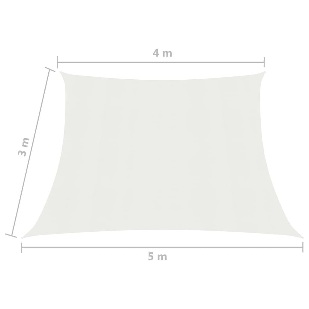 vidaXL Aurinkopurje 160 g/m² valkoinen 4/5x3 m HDPE hinta ja tiedot | Aurinkovarjot ja markiisit | hobbyhall.fi