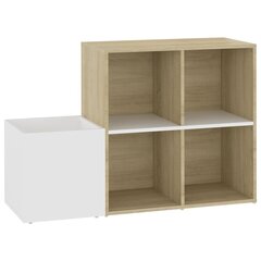 vidaXL Eteisen kenkäkaappi valk./Sonoma-tammi 105x35,5x70 cm lastulevy hinta ja tiedot | Kenkäkaapit ja -hyllyt | hobbyhall.fi