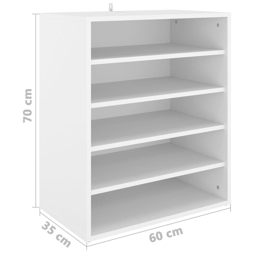 vidaXL Kenkäkaappi valkoinen 60x35x70 cm lastulevy hinta ja tiedot | Kenkäkaapit ja -hyllyt | hobbyhall.fi