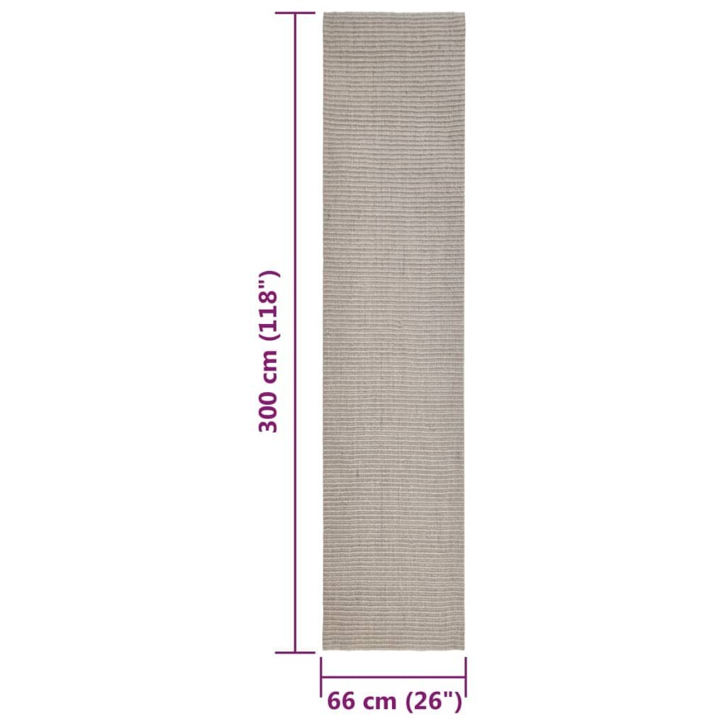 vidaXL Matto luonnollinen sisal 66x300 cm hiekka hinta ja tiedot | Isot matot | hobbyhall.fi