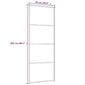 vidaXL Liukuovi ESG-lasi ja alumiini 76x205 cm valkoinen hinta ja tiedot | Sisäovet | hobbyhall.fi