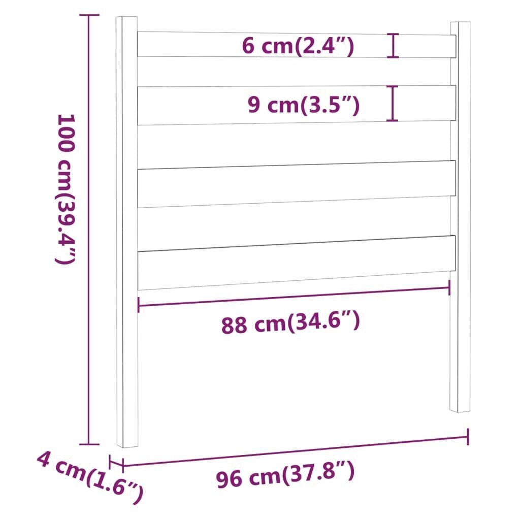 vidaXL Sängynpääty hunajanruskea 96x4x100 cm täysi mänty hinta ja tiedot | Sängyt | hobbyhall.fi