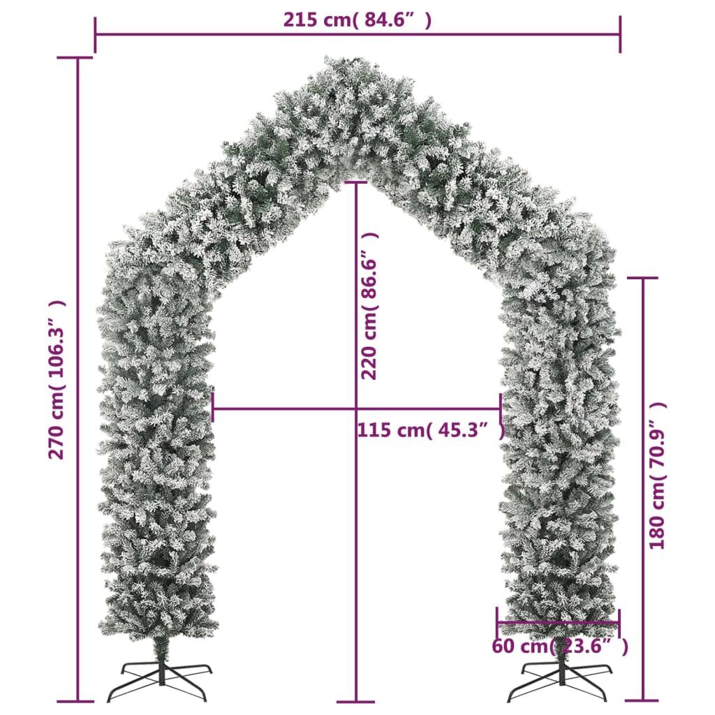 vidaXL Joulukuusikaari lumihuurteella 270 cm hinta ja tiedot | Joulukoristeet | hobbyhall.fi