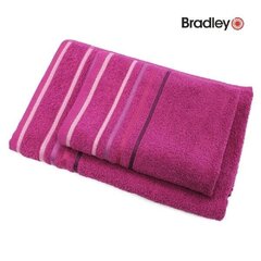 Bradley Froteepyyhe, 70 x 140 cm, raidallinen reunus, viininpunainen, 3 kpl hinta ja tiedot | Pyyhkeet | hobbyhall.fi