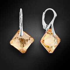 Hopeiset korvakorut 'Shimmer (Golden Shadow)' Swarovskin kristalleilla hinta ja tiedot | Korvakorut | hobbyhall.fi