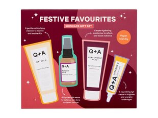 Q+A Festive Favourites kosmetiikkasetti: kasvovesi 75 ml + kasvoseerumi 30 ml + kasvovoide 75 ml + silmänympärysvoide 15 ml hinta ja tiedot | Q+A Kasvojenhoitotuotteet | hobbyhall.fi