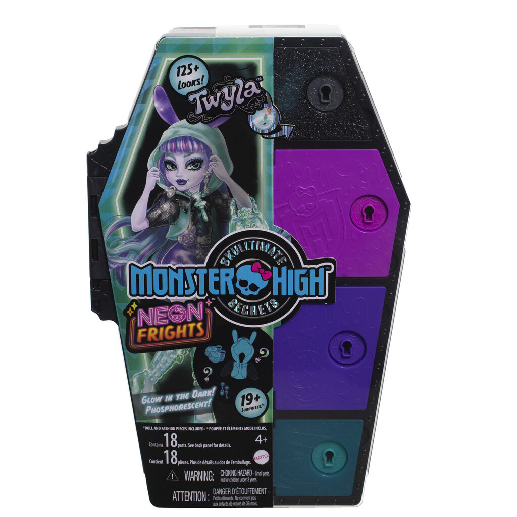 Yllätysnukke Monster High Skulltimates Neon Frights Twyla hinta ja tiedot | Tyttöjen lelut | hobbyhall.fi