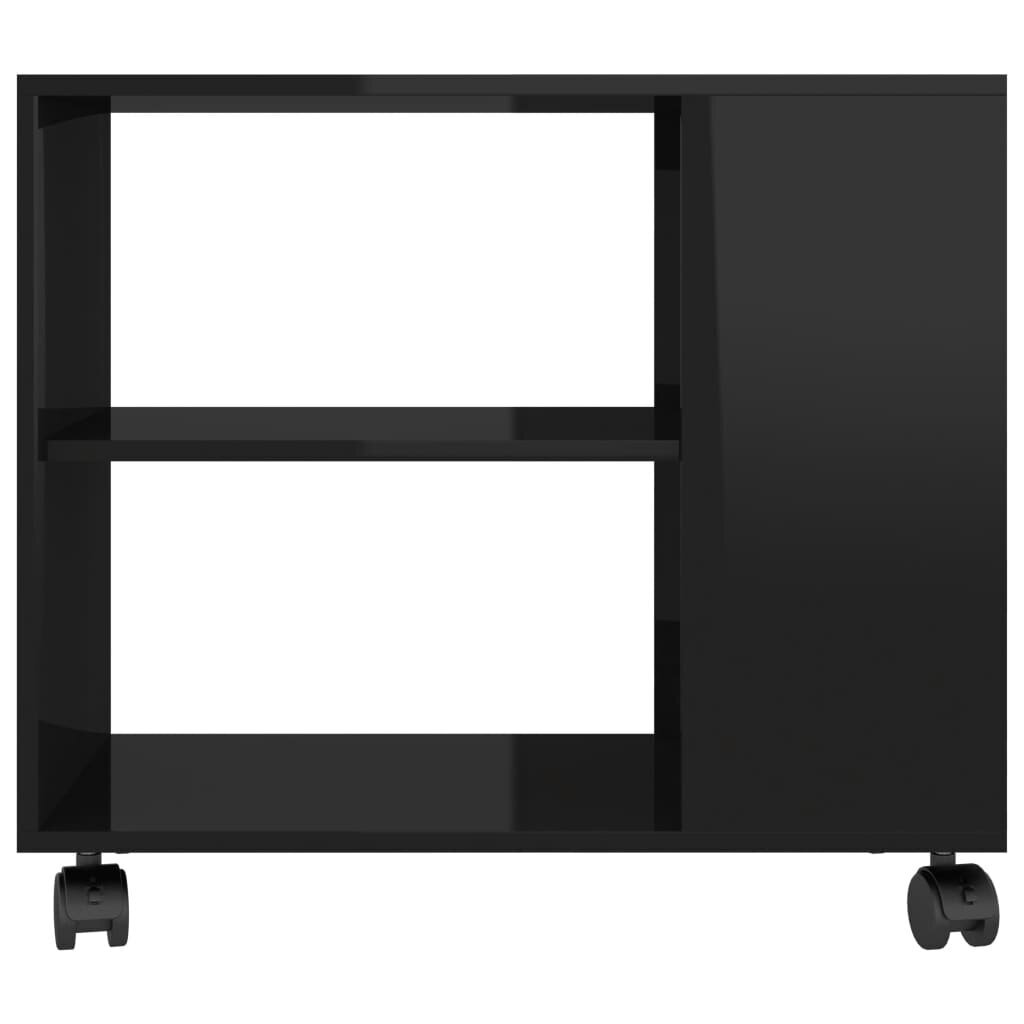 vidaXL Sivupöytä korkeakiilto musta 70x35x55 cm tekninen puu hinta ja tiedot | Sohvapöydät | hobbyhall.fi