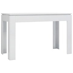 vidaXL Ruokapöytä korkeakiilto valkoinen 120x60x76 cm lastulevy hinta ja tiedot | Ruokapöydät | hobbyhall.fi