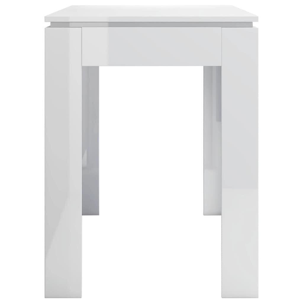 vidaXL Ruokapöytä korkeakiilto valkoinen 120x60x76 cm lastulevy hinta ja tiedot | Ruokapöydät | hobbyhall.fi