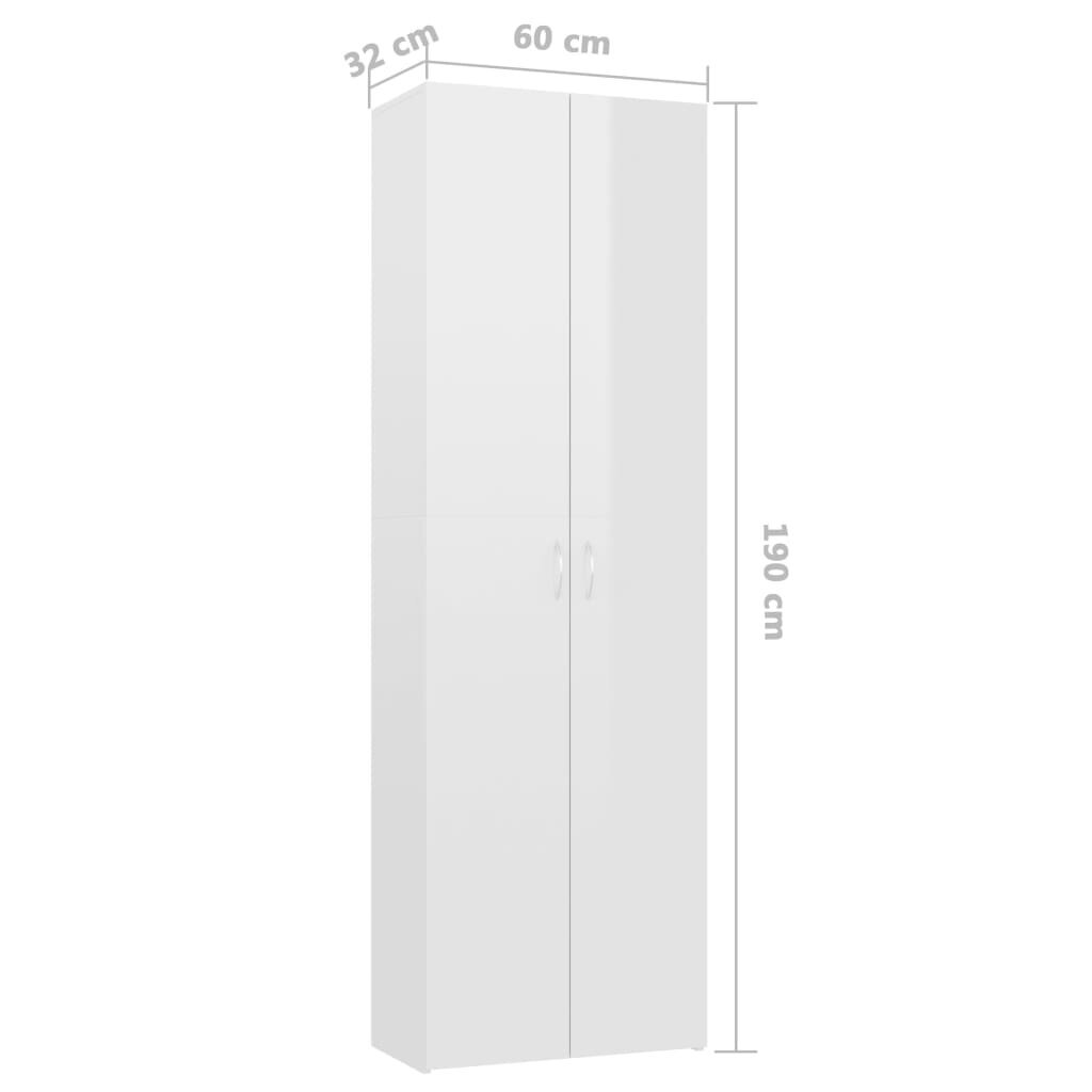 vidaXL Toimistokaappi korkeakiilto valkoinen 60x32x190 cm lastulevy hinta ja tiedot | Kaapit | hobbyhall.fi