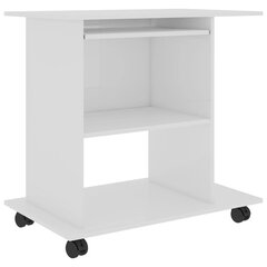 vidaXL Tietokonepöytä korkeakiilto valkoinen 80x50x75 cm lastulevy hinta ja tiedot | Tietokonepöydät ja työpöydät | hobbyhall.fi