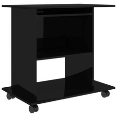 vidaXL Tietokonepöytä korkeakiilto musta 80x50x75 cm lastulevy hinta ja tiedot | Tietokonepöydät ja työpöydät | hobbyhall.fi