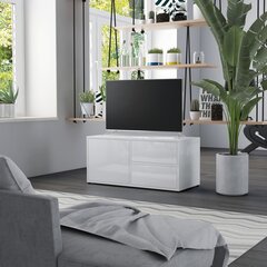 vidaXL TV-taso korkeakiilto valkoinen 80x34x36 cm lastulevy hinta ja tiedot | TV-tasot | hobbyhall.fi