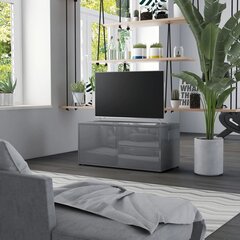 vidaXL TV-taso korkeakiilto harmaa 80x34x36 cm lastulevy hinta ja tiedot | TV-tasot | hobbyhall.fi