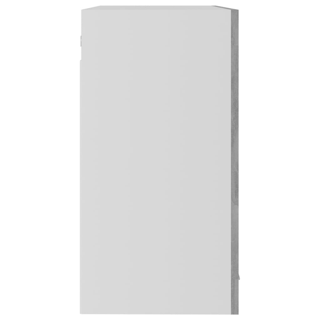 vidaXL Seinäkaappi lasilla betoninharmaa 80x31x60 cm lastulevy hinta ja tiedot | Keittiön kaapit | hobbyhall.fi