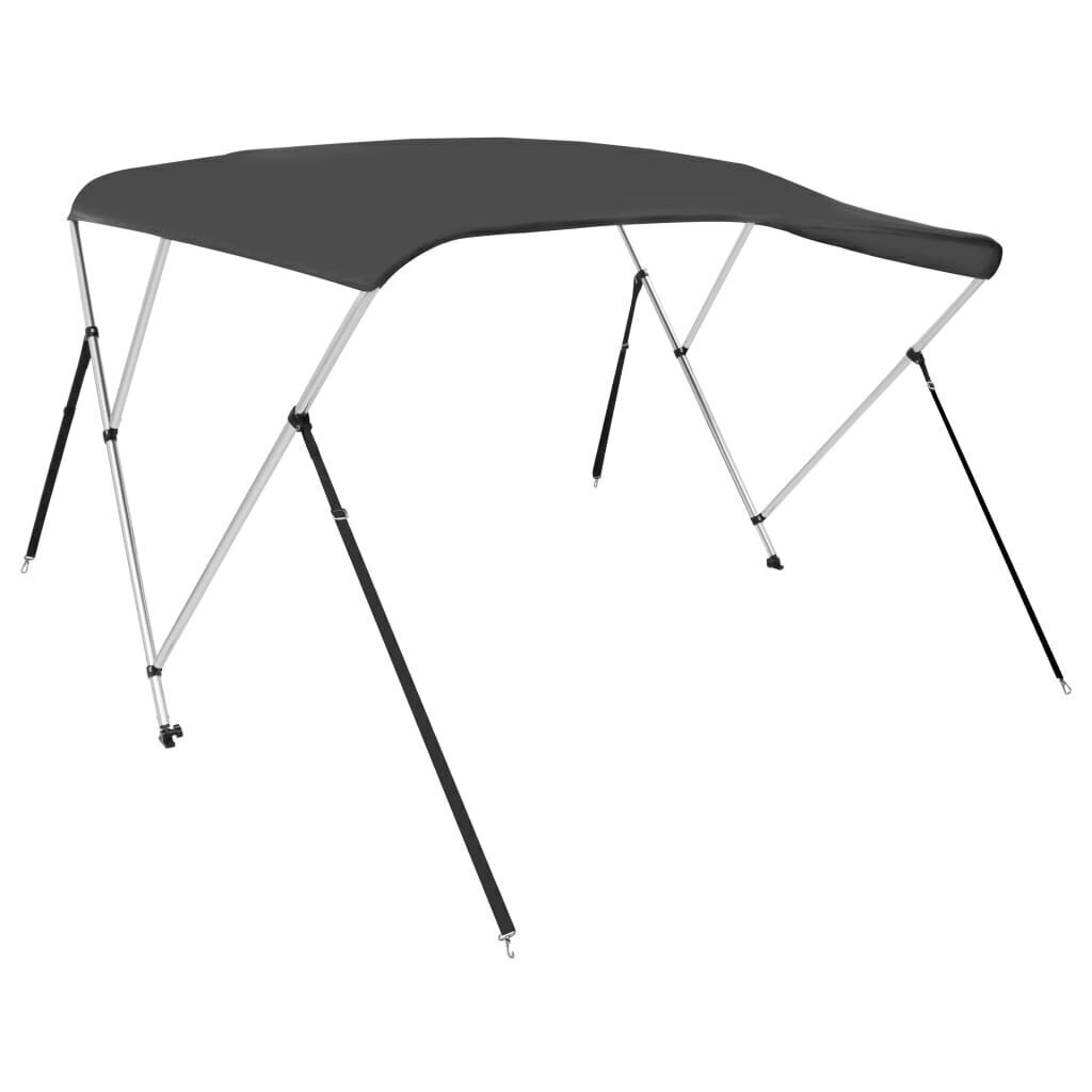 vidaXL 3-kaarinen bimini-kate antrasiitti 183x160x137 cm hinta ja tiedot | Lisävarusteet veneisiin ja kajakkeihin | hobbyhall.fi