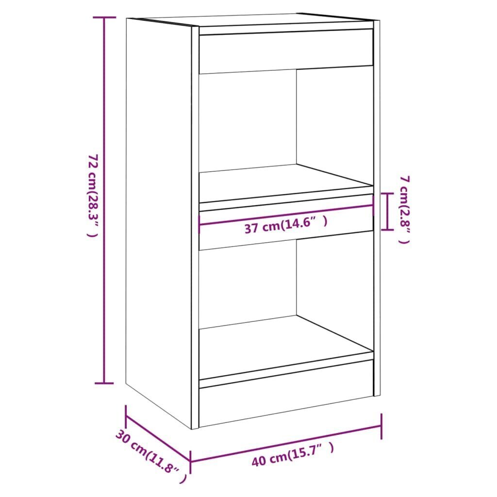 vidaXL Kirjahylly/tilanjakaja valkoinen 40x30x72 cm hinta ja tiedot | Hyllyt | hobbyhall.fi