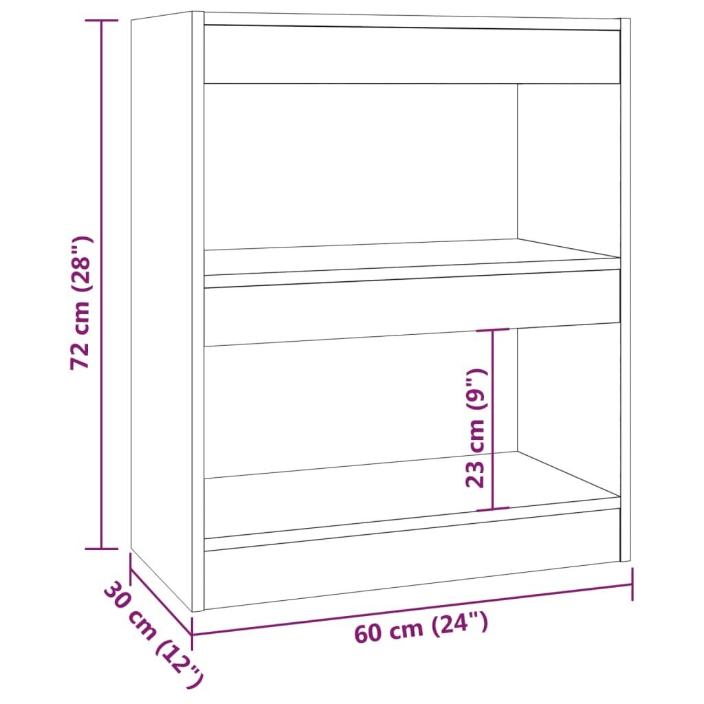 vidaXL Kirjahylly/tilanjakaja betoninharmaa 60x30x72 cm hinta ja tiedot | Hyllyt | hobbyhall.fi