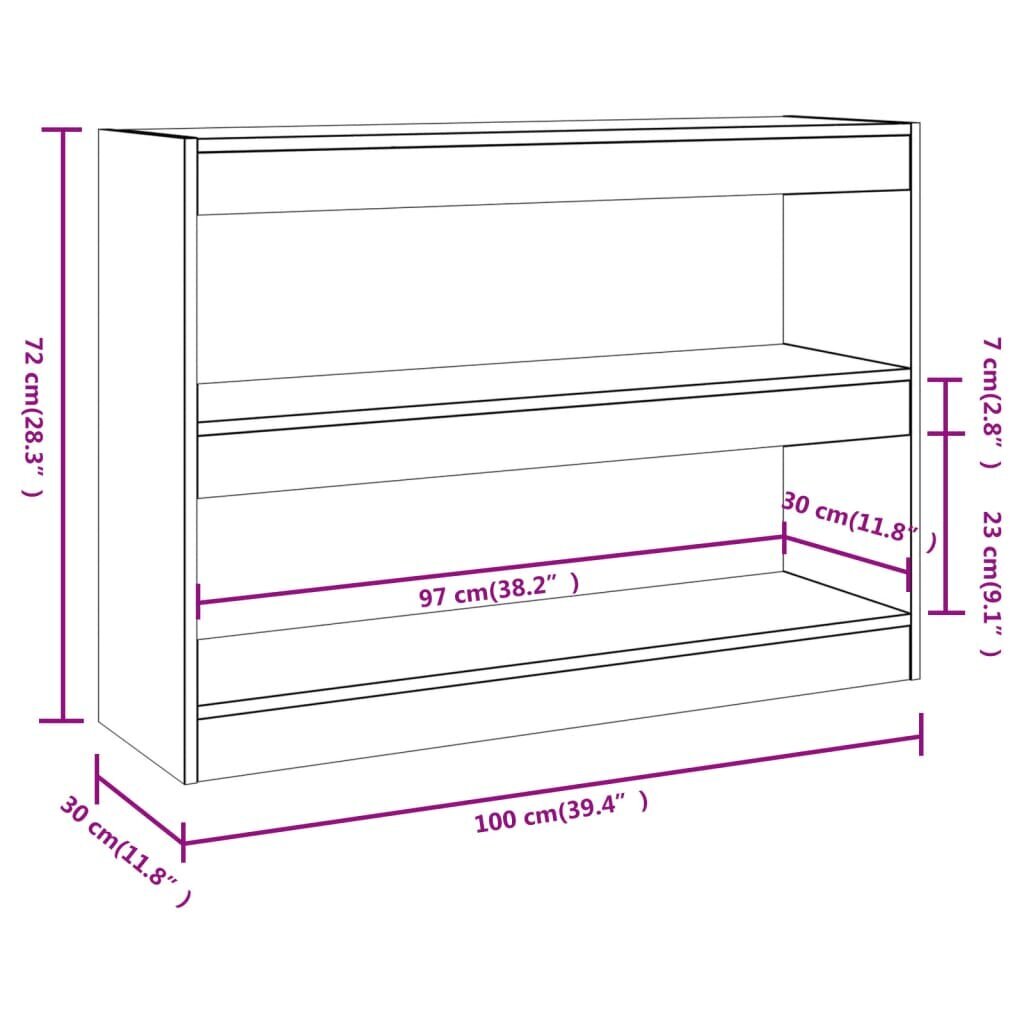 vidaXL Kirjahylly/tilanjakaja betoninharmaa 100x30x72 cm hinta ja tiedot | Hyllyt | hobbyhall.fi