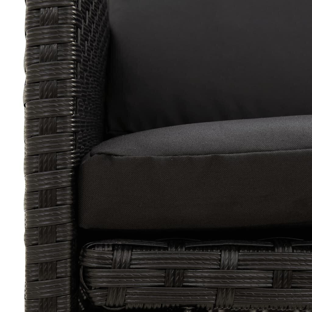 vidaXL Puutarhatuolit tyynyillä 4 kpl polyrottinki musta hinta ja tiedot | Puutarhatuolit | hobbyhall.fi